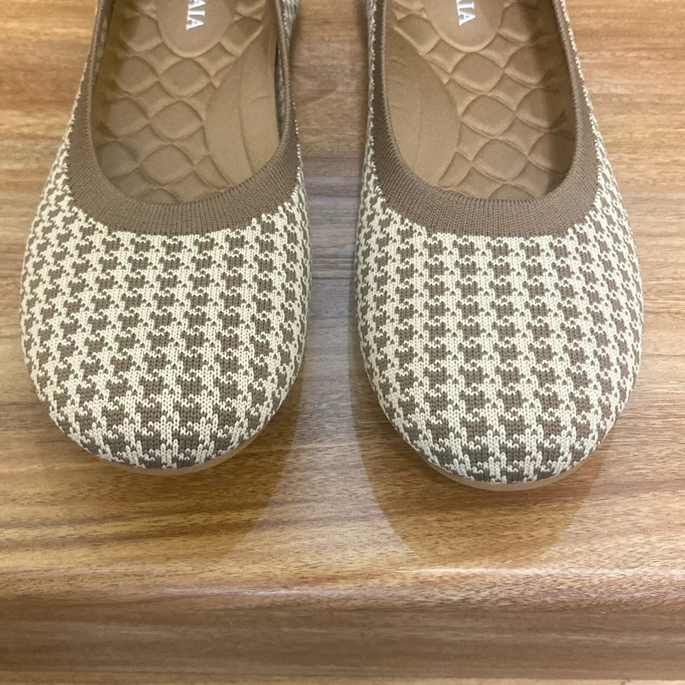 NWT VIVAIA Claire Round Toe Flats in Espresso Houndstooth Size EU 42 - Picture 7 of 13